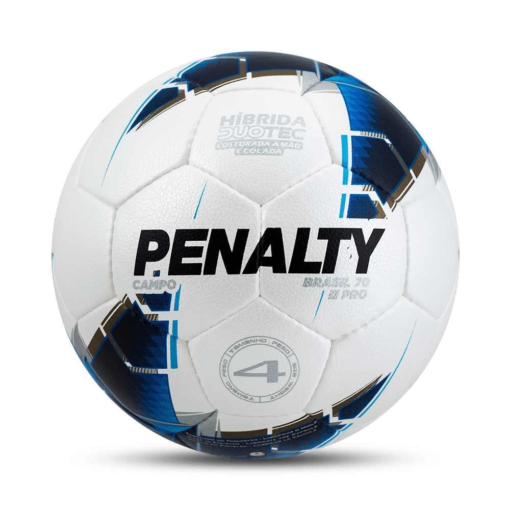 Bola de Futebol de Campo Penalty Brasil 70 Pro N4 Infantil Xxiii - Ideal para Crianças de 8 a 12 anos — foto do produto em fundo branco