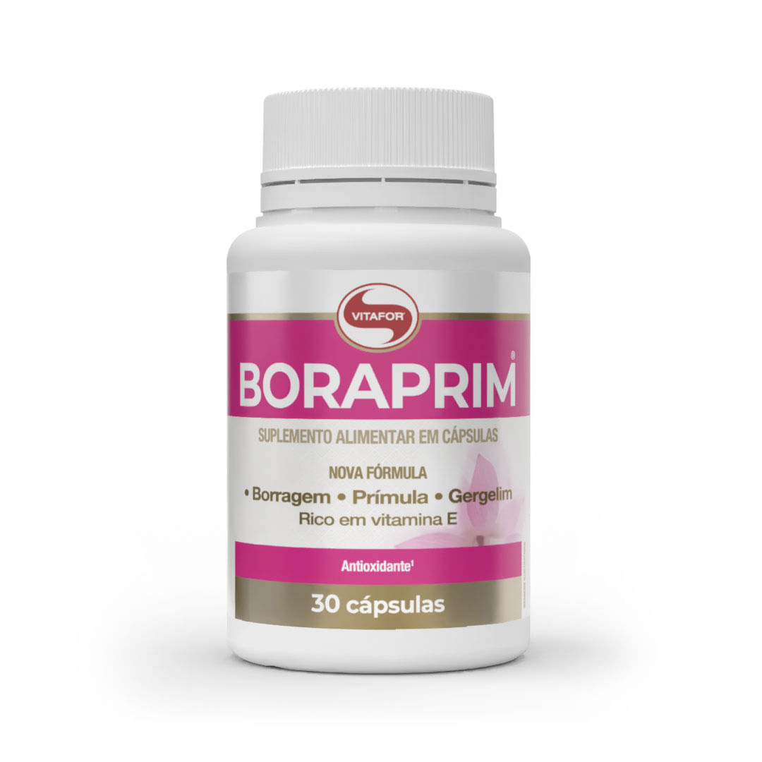 BORAPRIM®: Mix de óleos de prímula, borragem e gergelim 30 Cápsulas — foto do produto em fundo branco