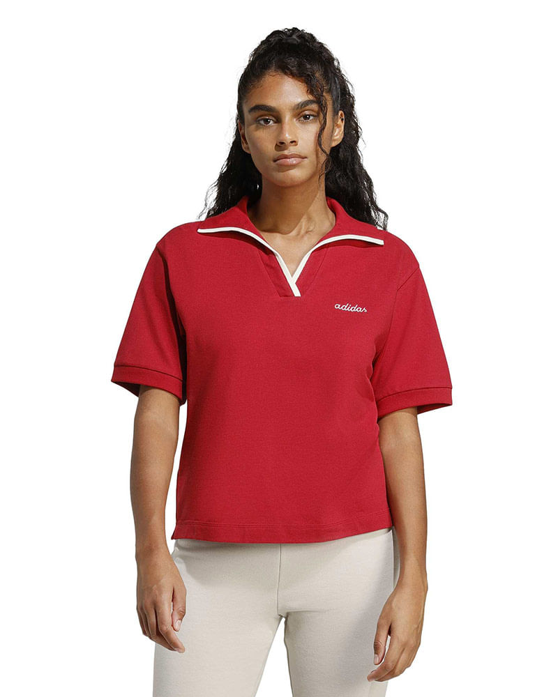Camisa adidas Polo Color Pop Essentials Feminina — foto do produto em fundo branco