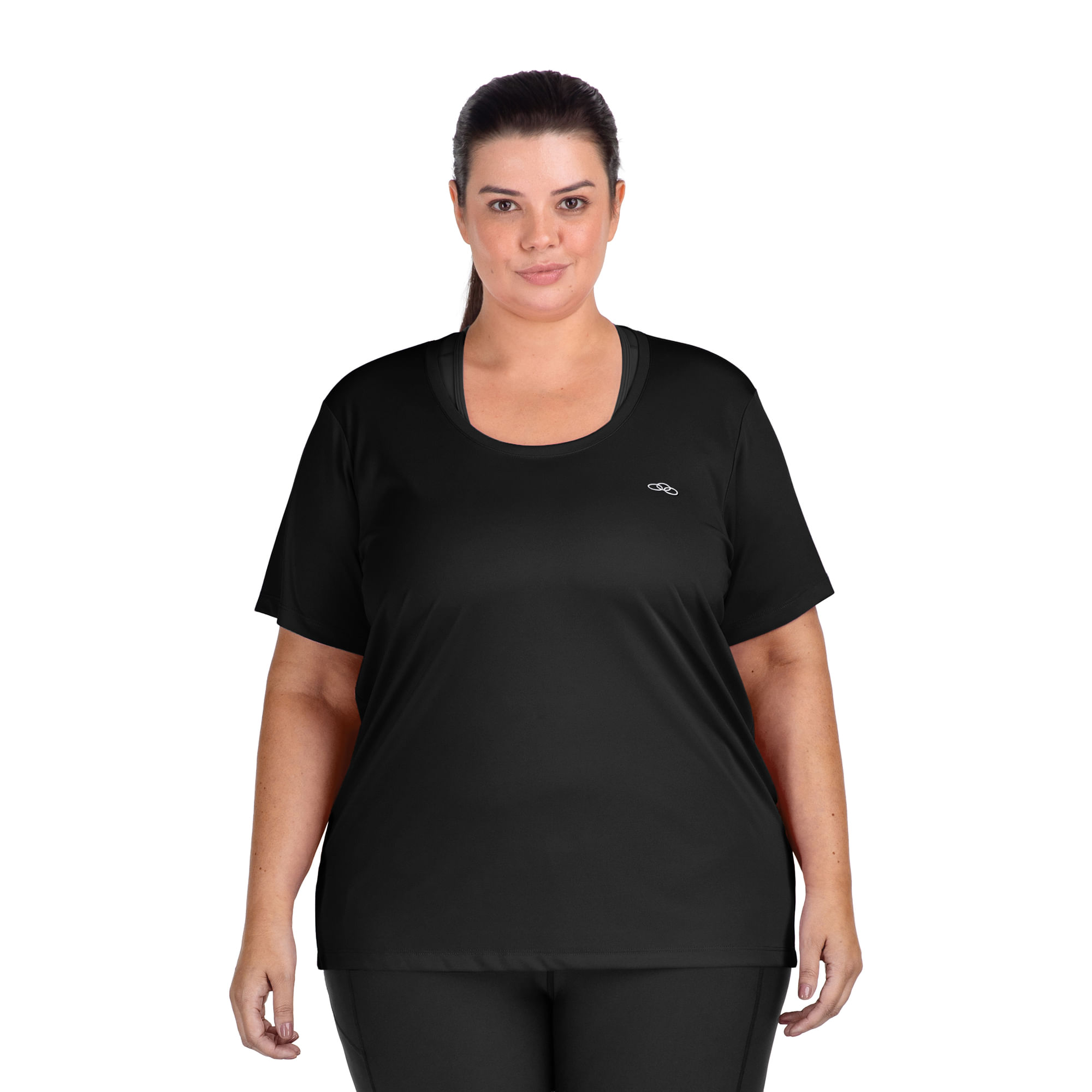 Camiseta Essential Manga Curta Olympikus Plus Size — foto do produto em fundo branco