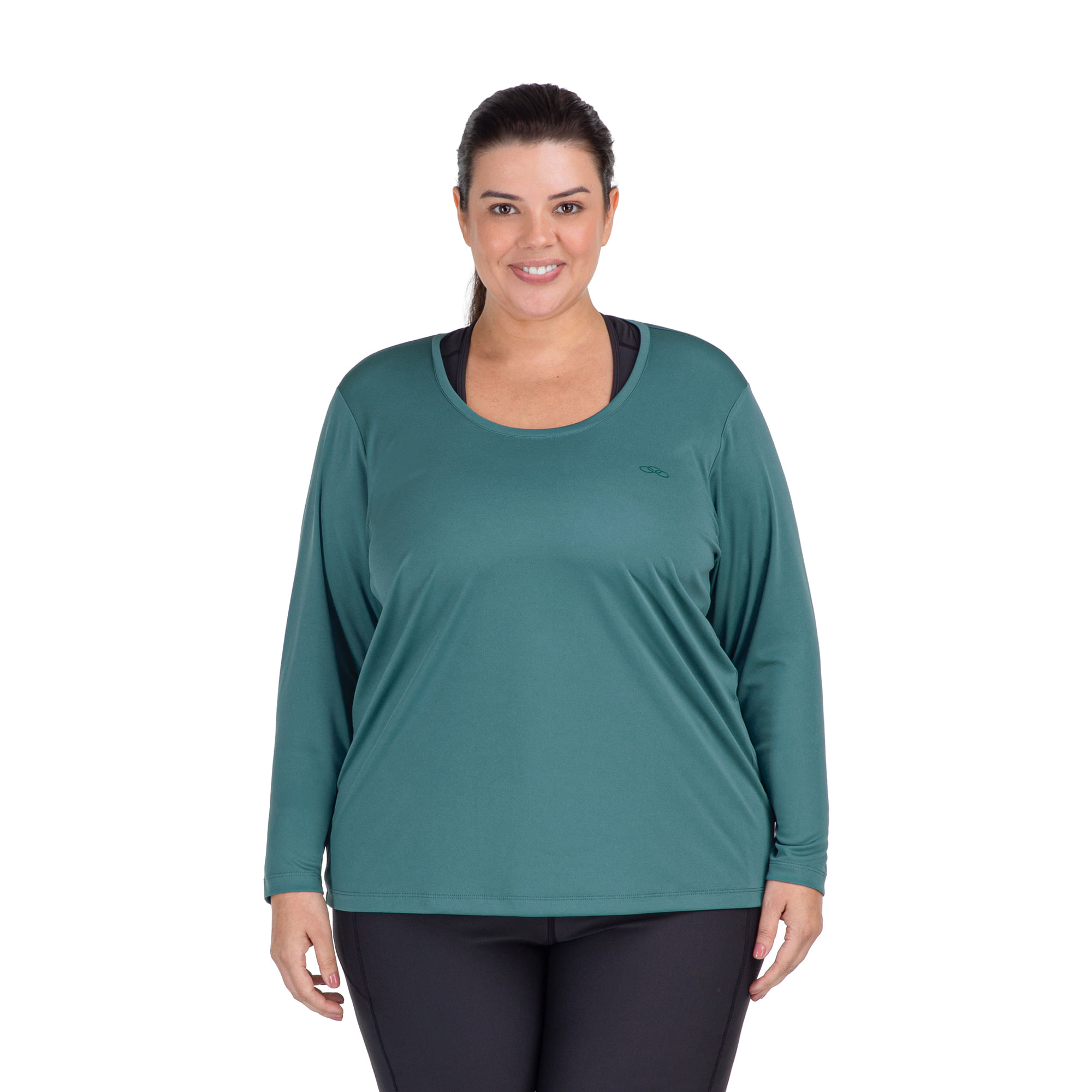 Camiseta Essential Manga Longa Olympikus Plus Size — foto do produto em fundo branco