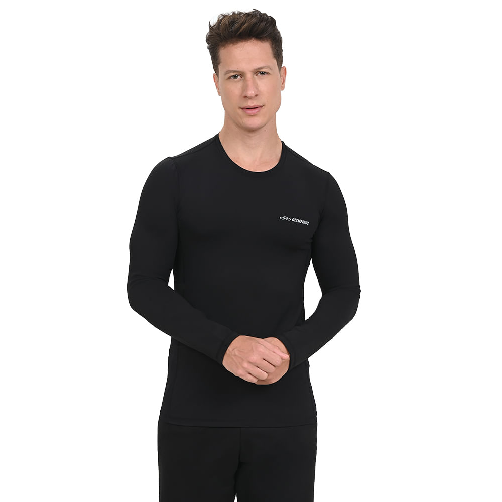 Camiseta Manga Longa Flex Compression Olympikus Masculina — foto do produto em fundo branco