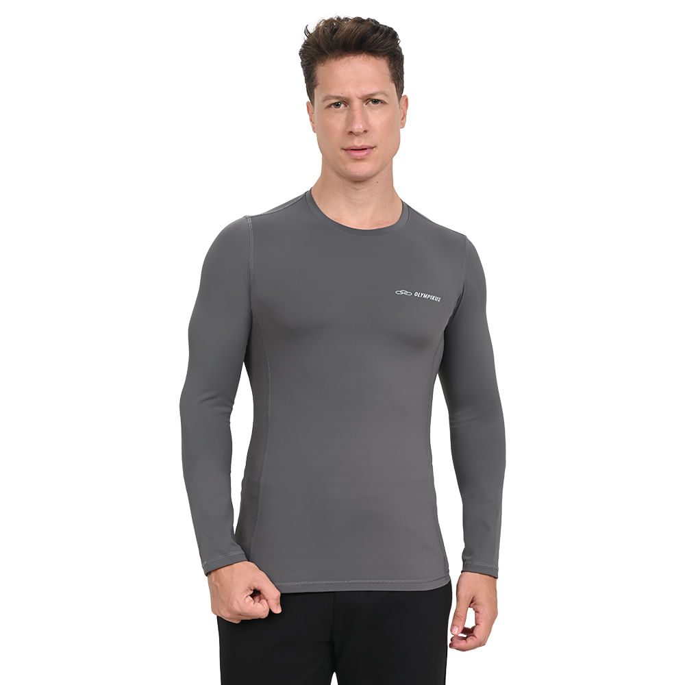 Camiseta Manga Longa Flex Compression Olympikus Masculina — foto do produto em fundo branco