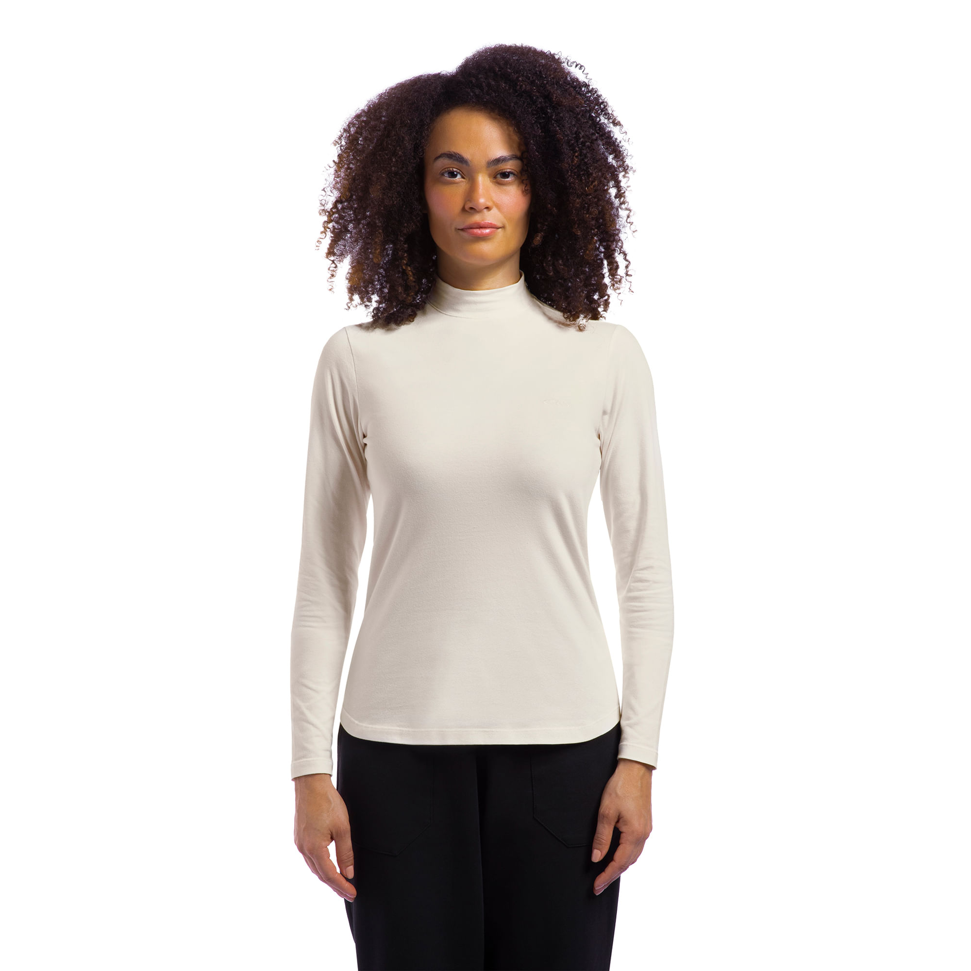 Camiseta Manga Longa Olympikus Comfy Gola Alta Feminina — foto do produto em fundo branco