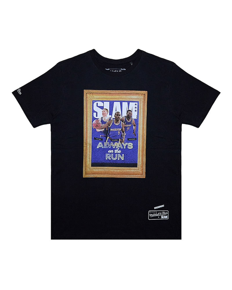 Camiseta Mitchell & Ness Golden State Warriors Masculina — foto do produto em fundo branco