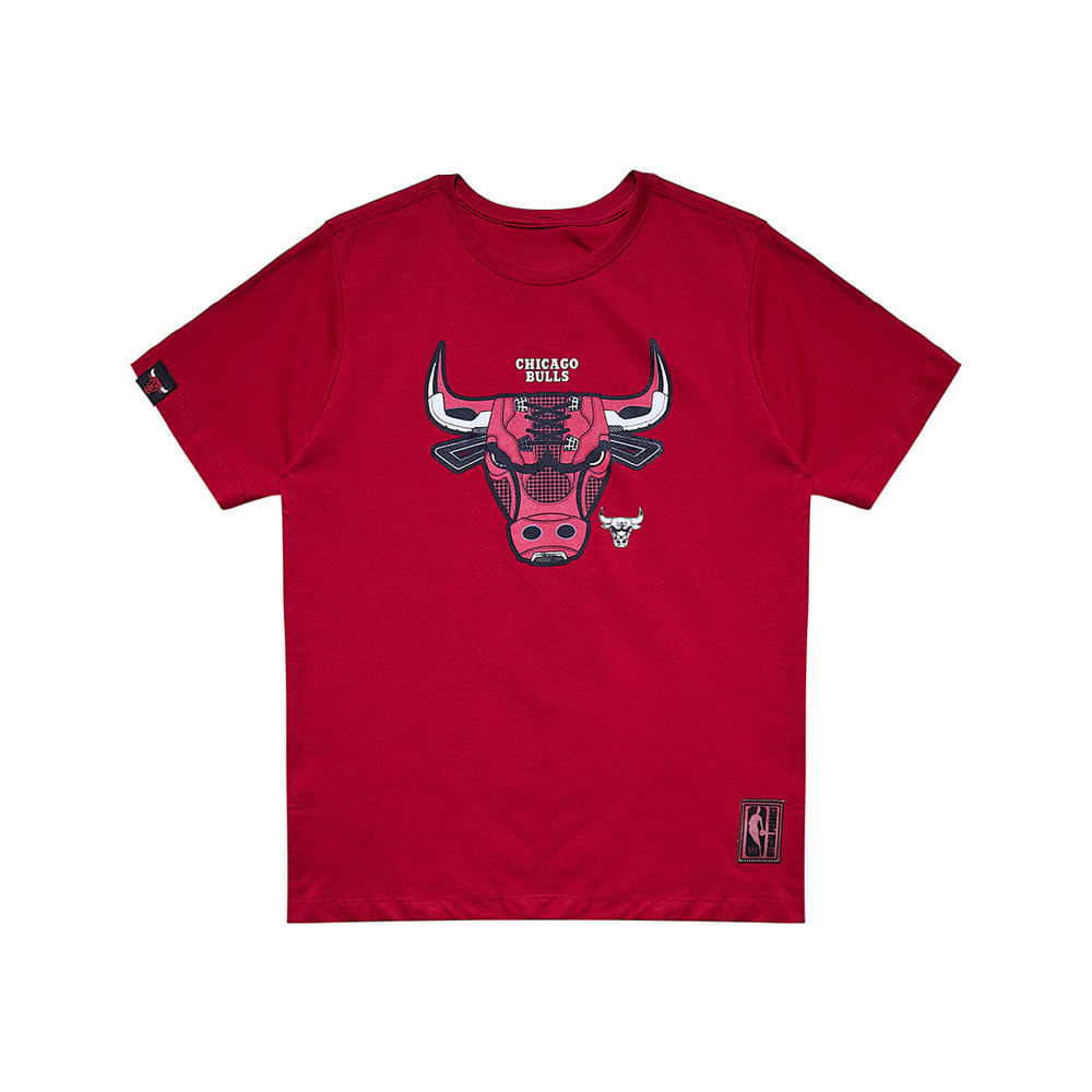 Camiseta Nba Chicago Bulls Infantil — foto do produto em fundo branco