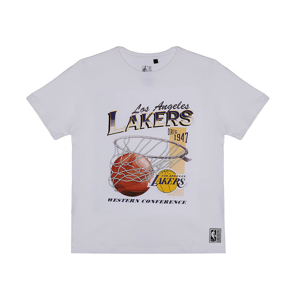 Camiseta Nba Los Angeles Lakers Infantil — foto do produto em fundo branco