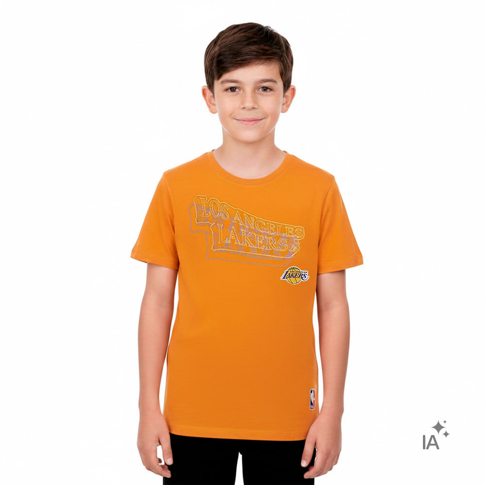 Camiseta Nba Los Angeles Lakers Infantil — foto do produto em fundo branco