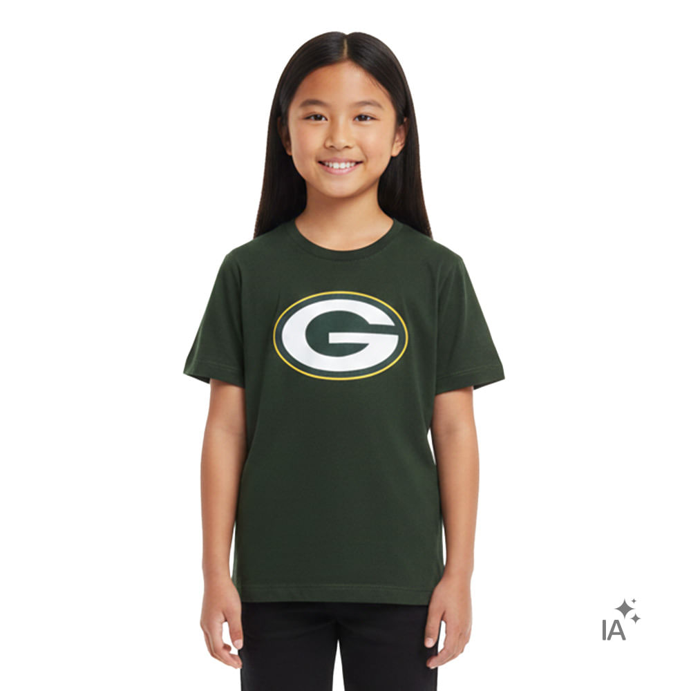 Camiseta Nfl Gbay Infantil — foto do produto em fundo branco