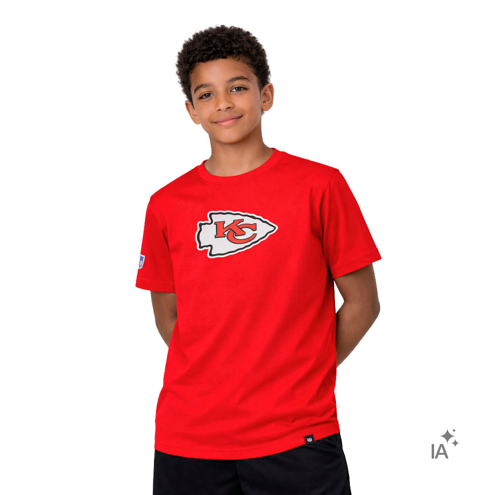 Camiseta Nfl Kansas City Infantil — foto do produto em fundo branco