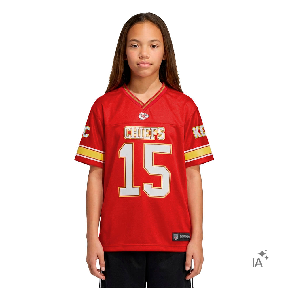 Camiseta Nfl Mahomes Oversized Infantil — foto do produto em fundo branco