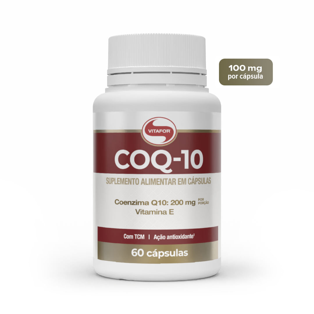 COQ-10: Coenzima Q10 e Vitamina E (200mg) 60 Cápsulas — foto do produto em fundo branco