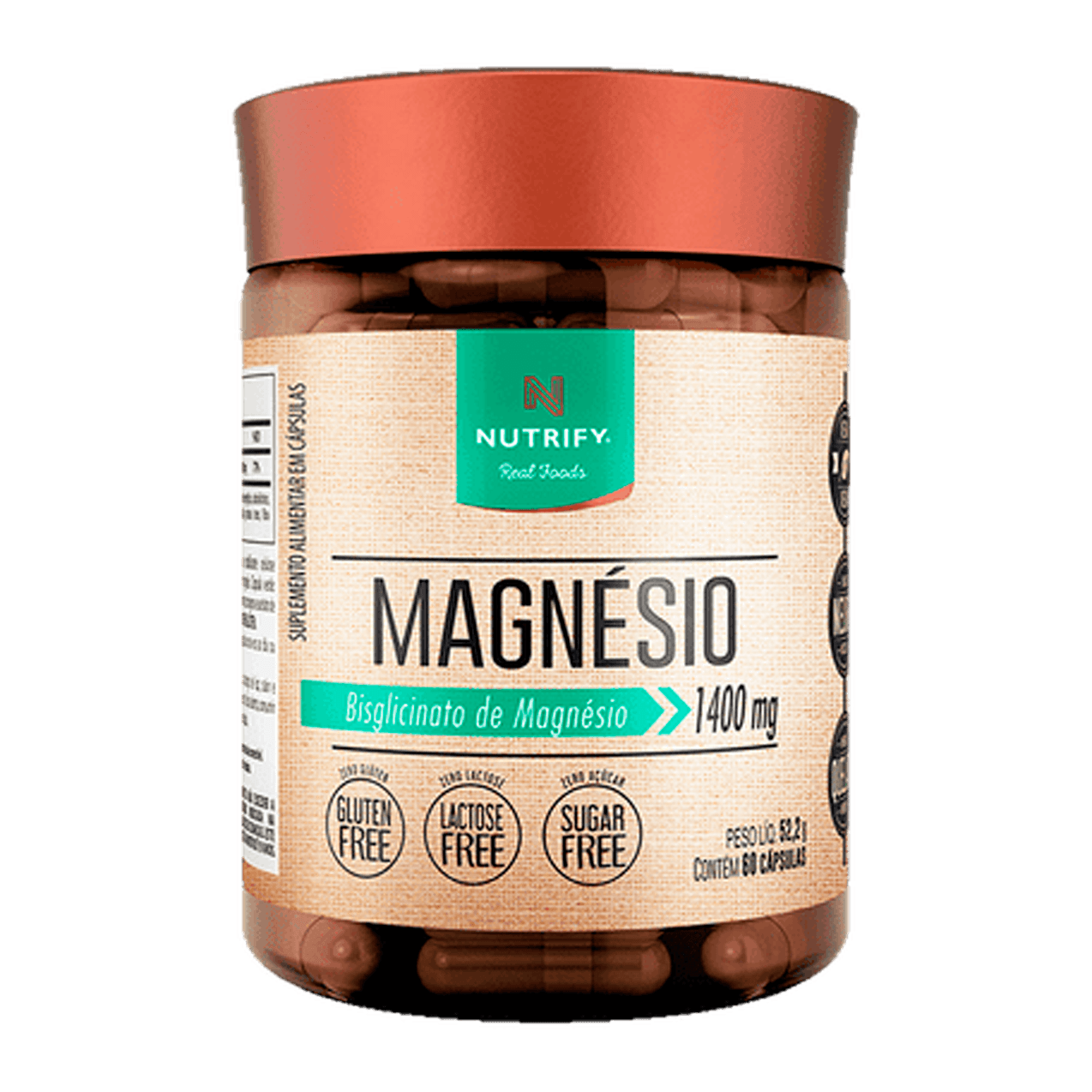 Magnésio bisglicinato — foto do produto em fundo branco