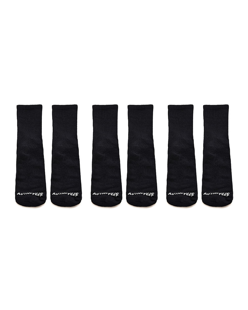 Meia Authentic Feet Kit 3 Cano Medio Unissex