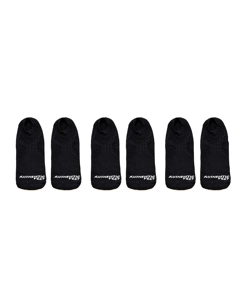 Meia Authentic Feet Kit 3 Sapatilha Unissex