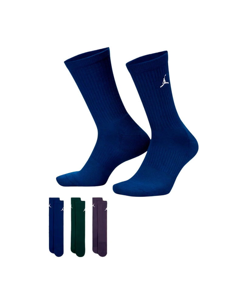 Meia Jordan Everday Cush Poly Crew 3 Pares Unissex — foto do produto em fundo branco
