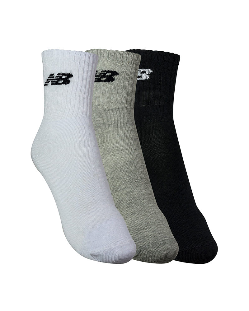 Meia New Balance 3 Pares Cano Longo Unissex — foto do produto em fundo branco