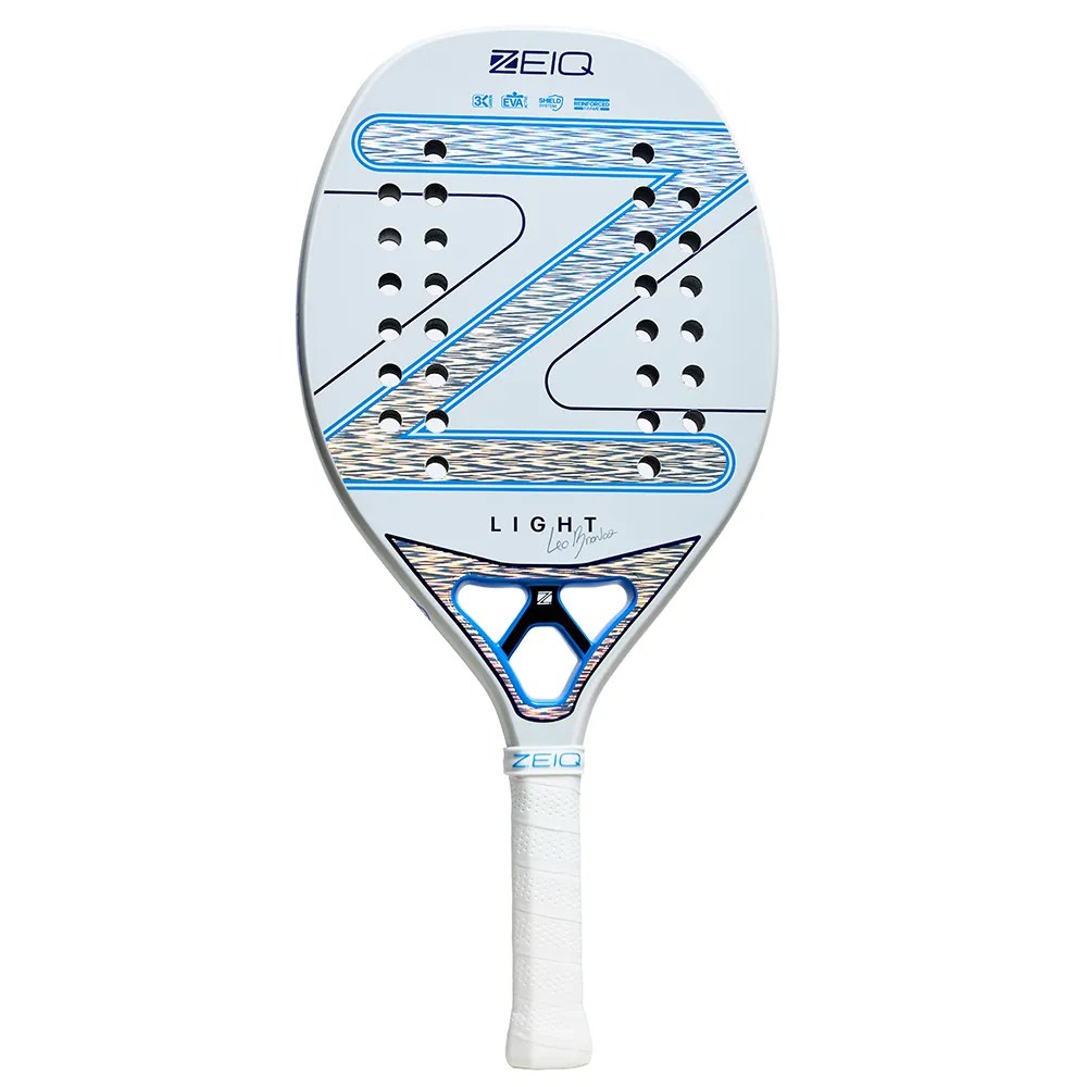 Raquete Zeiq New Light Leo Branco 3K — foto do produto em fundo branco