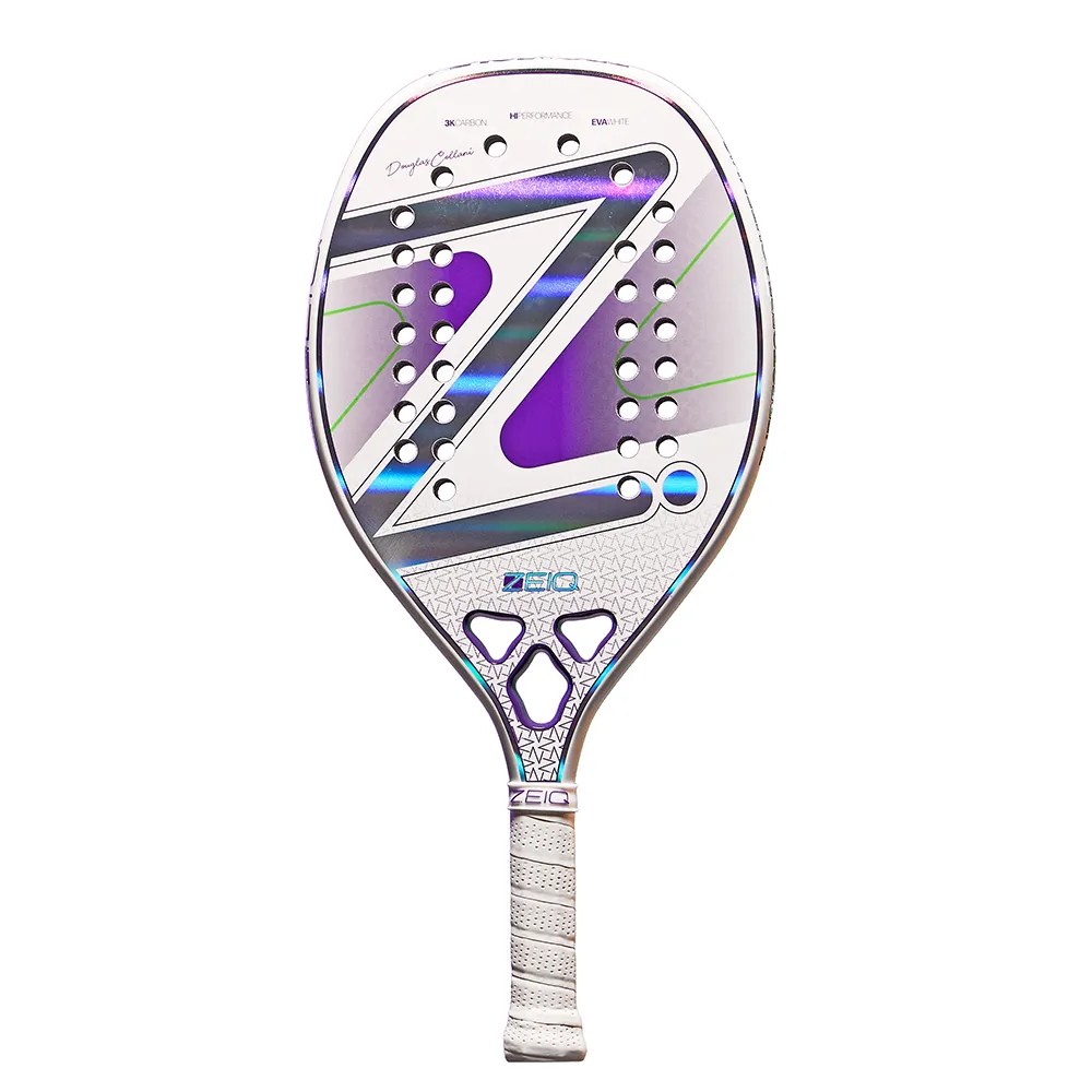 Raquete Zeiq Pro Violet Collani White 3K — foto do produto em fundo branco