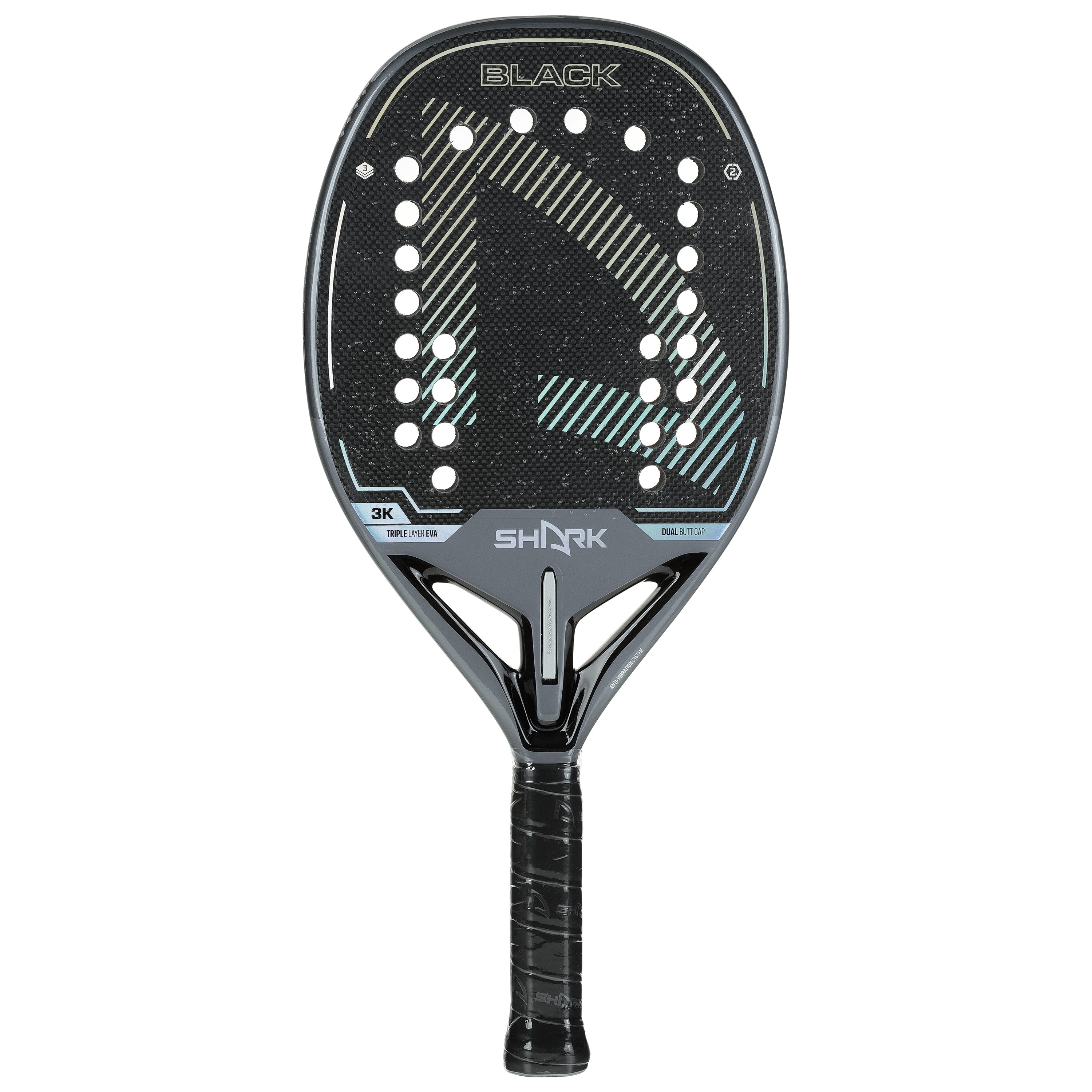 Shark Raquete Beach Tennis Black 22 Mm — foto do produto em fundo branco