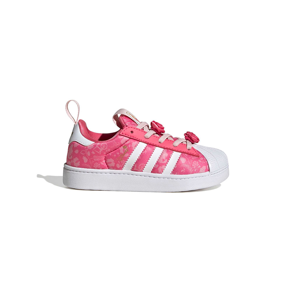 Tênis adidas Superstar Disney Bela Adormecida Infantil — foto do produto em fundo branco