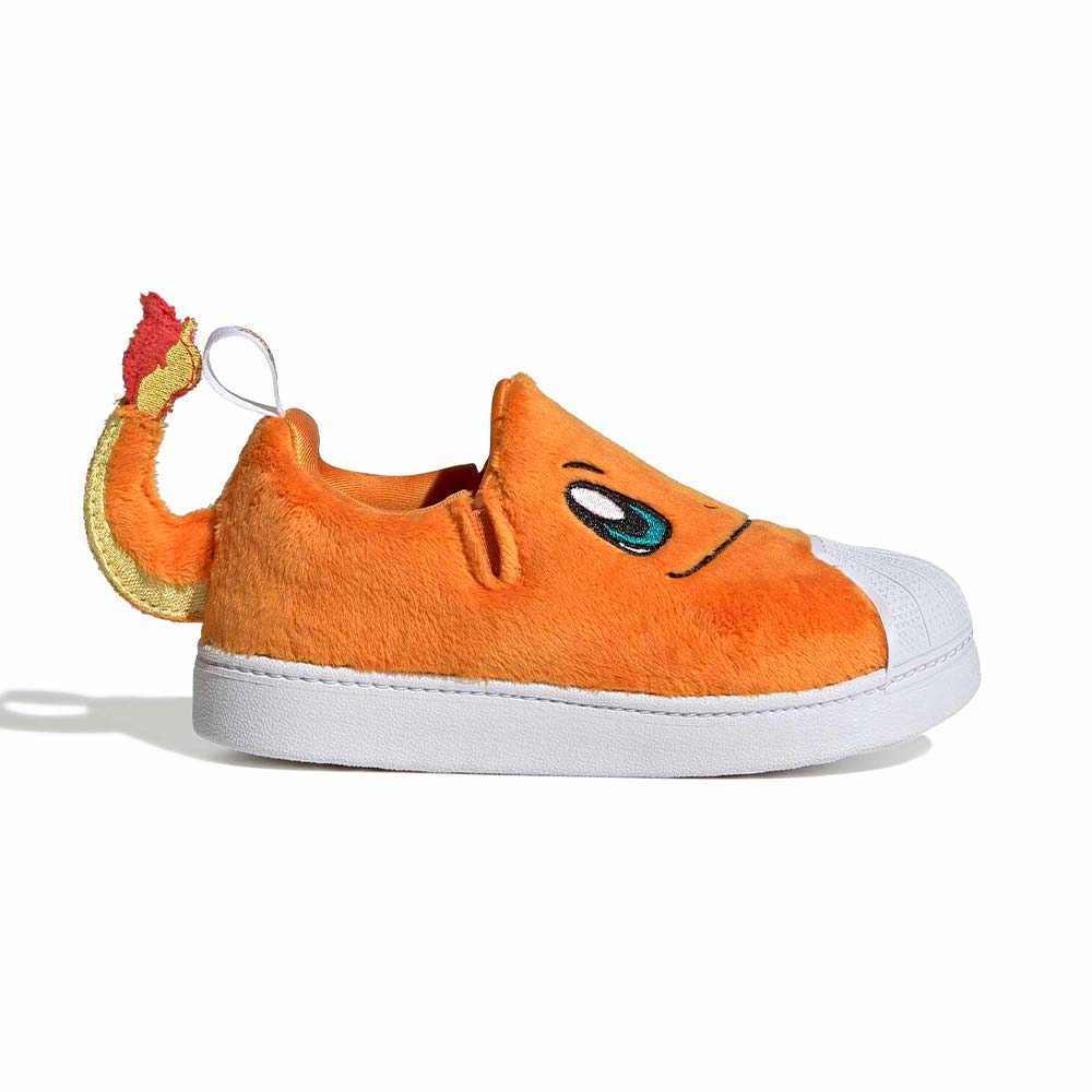 Tênis adidas Superstar Pokémon Charmander Infantil — foto do produto em fundo branco