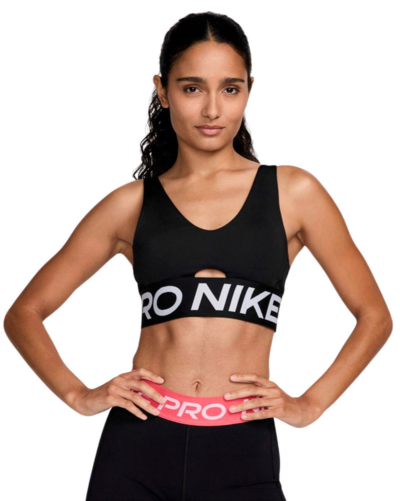 Top Nike Pro Indy Plunge Feminino — foto do produto em fundo branco