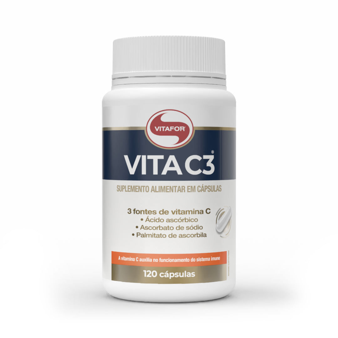 VITA C3®: Suplemento 3 Fontes de Vitamina C 120 Cápsulas — foto do produto em fundo branco