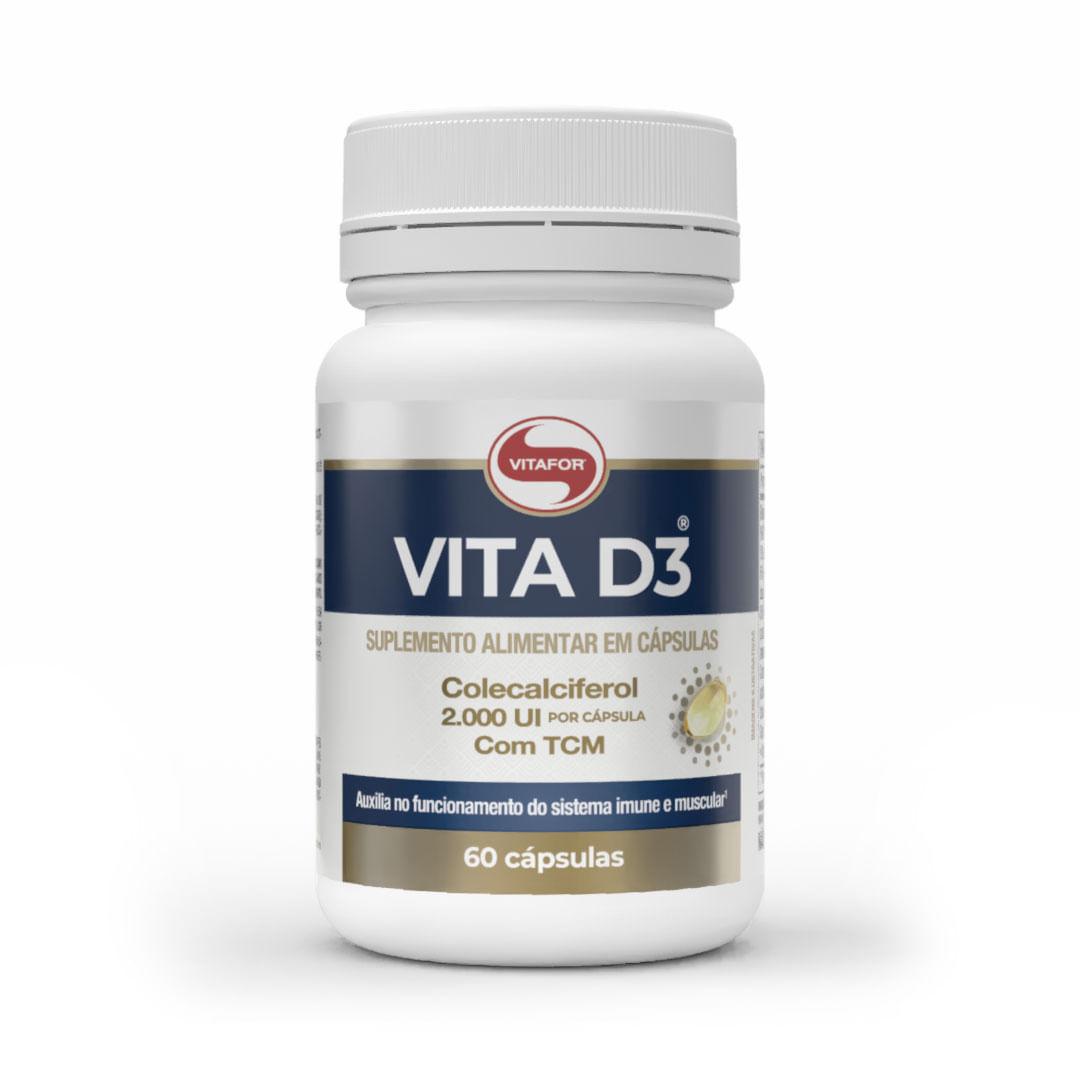 VITA D3®: Suplemento de Vitamina D3 60 Cápsulas — foto do produto em fundo branco
