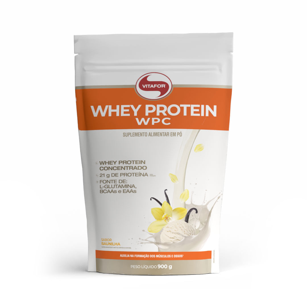 WHEY PROTEIN WPC Sabor Baunilha Pouch 900g — foto do produto em fundo branco